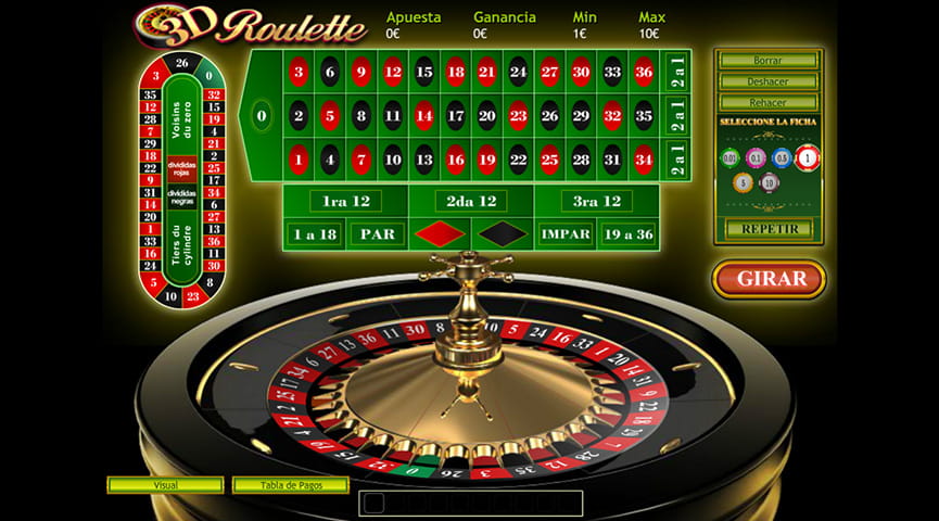 Screenshot de juego de ruleta online