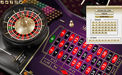 Opción seleccionable de apuestas anunciadas de la Roulette VIP.