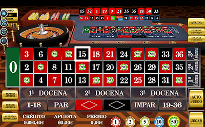 Giro en la Roulette Royale con apuesta Serpiente Roja..