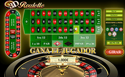 Vista de una enorme ganancia en la ruleta 3D de Playtech.