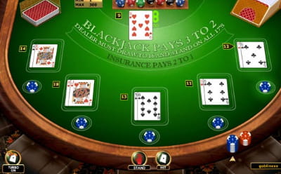 Juego de blackjack en 888casino