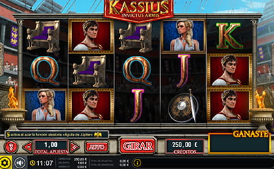 Menú de juego principal de la slot Kassius.