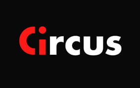 Logotipo en letras blancas del casino español Circus