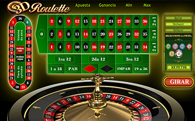 Vista de la mesa de ruleta 3D de Playtech al iniciar el juego.