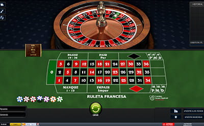 Panel de juego de Ruleta Francesa Premium de Playtech.