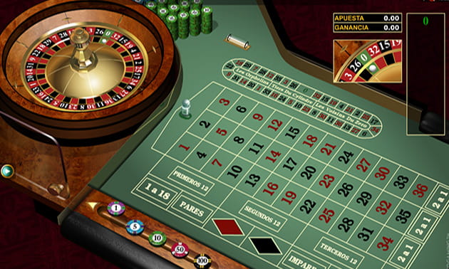 Pantalla de inicio del juego de Ruleta Europea Oro de Microgaming.