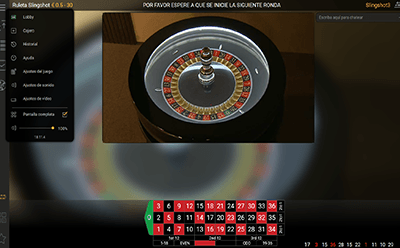 Vista de la rueda de la ruleta Slingshot en Casino Gran Madrid online.