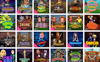La selección de juegos de video bingo en Wanabet casino.
