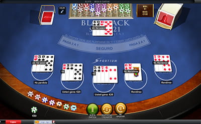 Gama de blackjack en Sportium